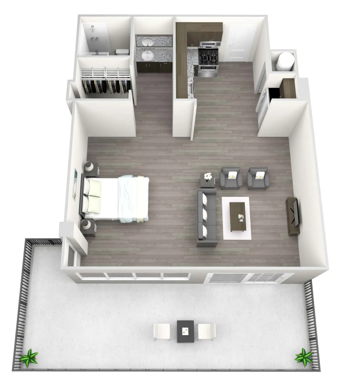 230 West Alabama Studio floor plan, 740 sqft