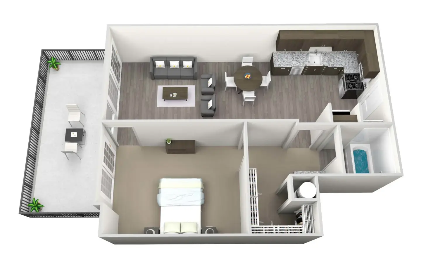 230 West Alabama 1 Bed floor plan, 680 sqft