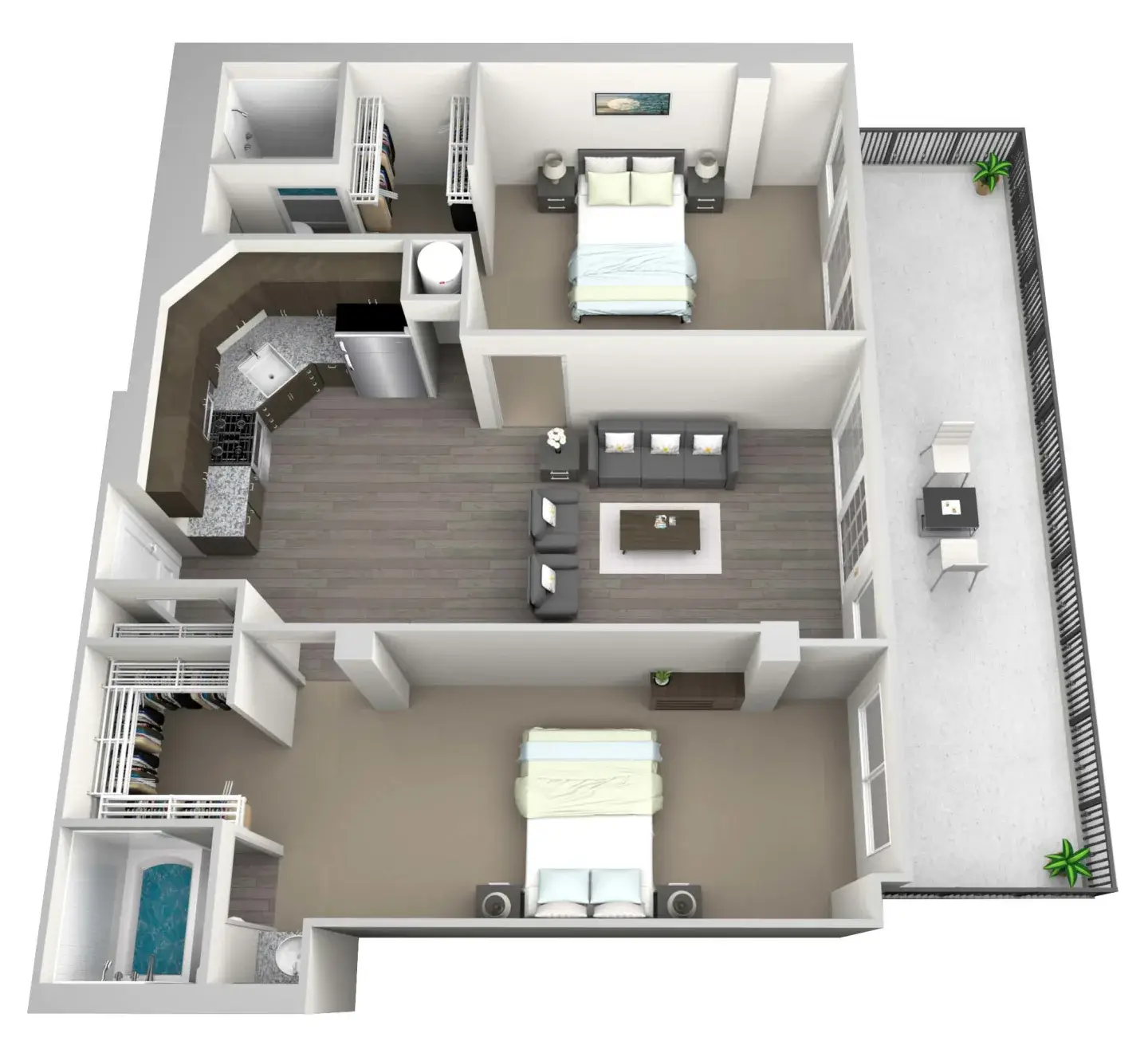 230 West Alabama 2 Beds floor plan, 1060 sqft