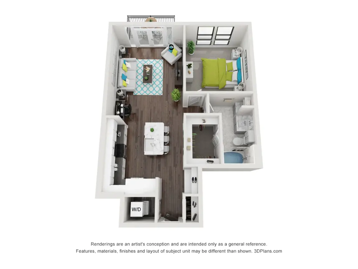 27Seventy Lower Heights 1 Bed floor plan, 821 sqft