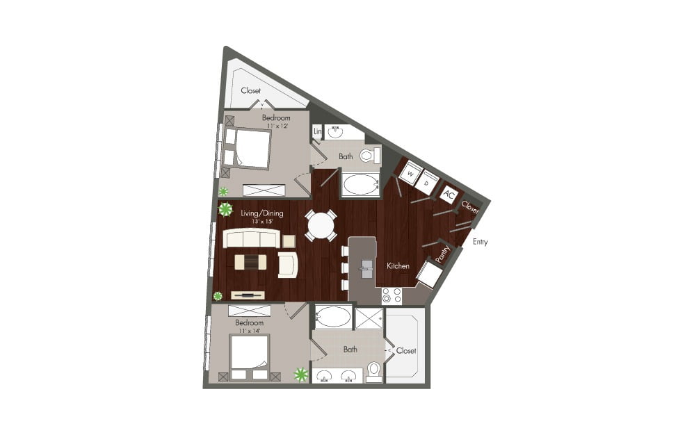 Elan Memorial Park 2 Beds floor plan, 1189 sqft
