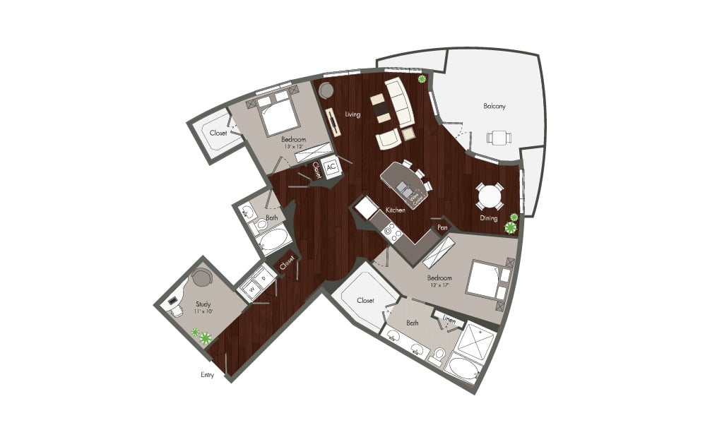 Elan Memorial Park 2 Beds floor plan, 1754 sqft