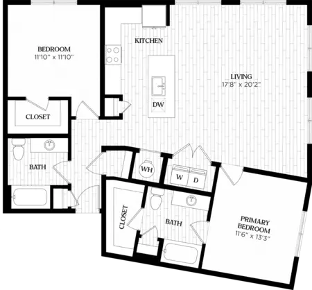 Alta Sunset Heights 2 Beds floor plan, 1271 sqft