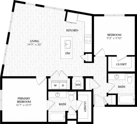 Alta Sunset Heights 2 Beds floor plan, 1195 sqft