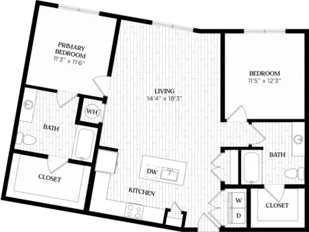 Alta Sunset Heights 2 Beds floor plan, 1198 sqft