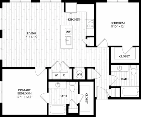 Alta Sunset Heights 2 Beds floor plan, 1191 sqft