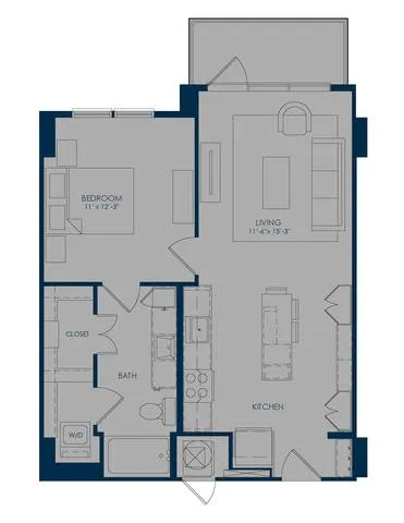 The James Park Place 1 Bed floor plan, 699 sqft
