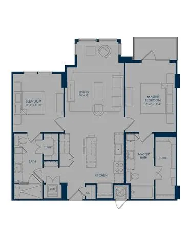 The James Park Place 2 Beds floor plan, 1112 sqft