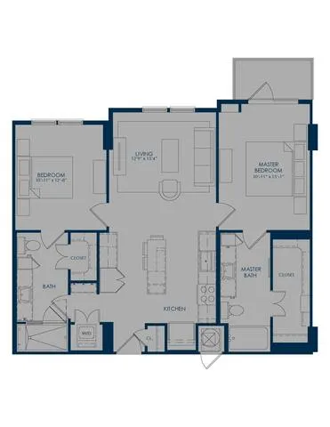 The James Park Place 2 Beds floor plan, 1059 sqft