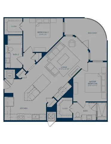 The James Park Place 2 Beds floor plan, 1139 sqft
