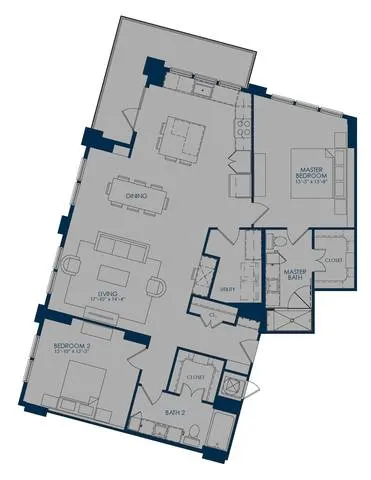 The James Park Place 2 Beds floor plan, 1529 sqft