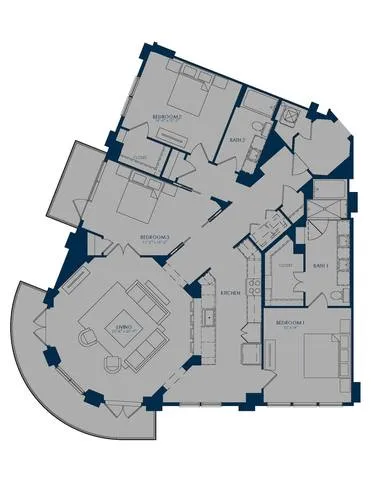 The James Park Place 3 Beds floor plan, 1867 sqft