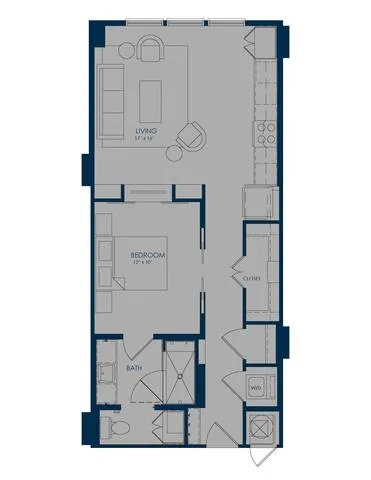 The James Park Place 1 Bed floor plan, 720 sqft