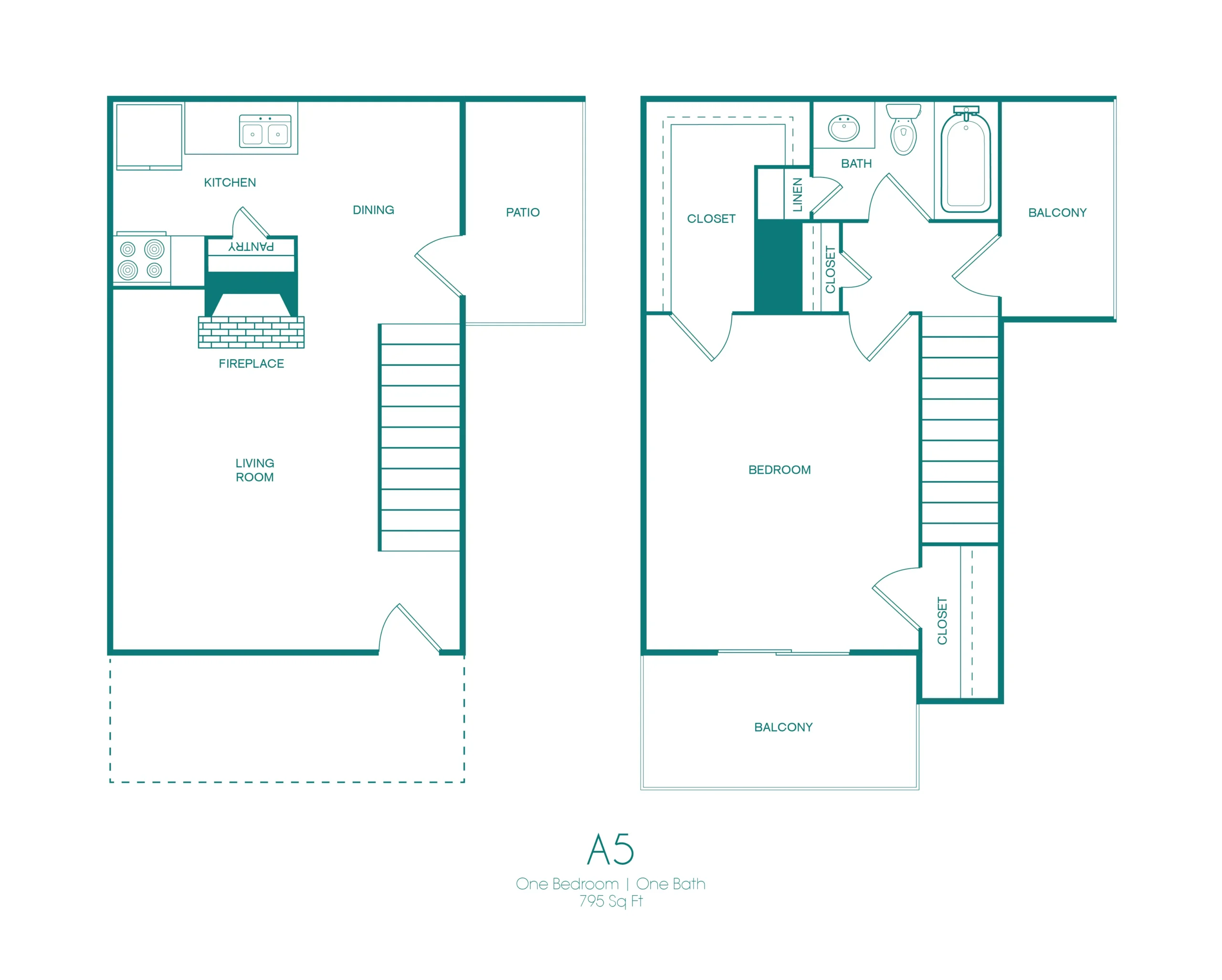 Westmount at Copper Mill 1 Bed floor plan, 795 sqft