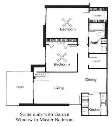 Applewood Village 2 Beds floor plan, 824 sqft