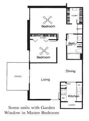 Applewood Village 2 Beds floor plan, 864 sqft