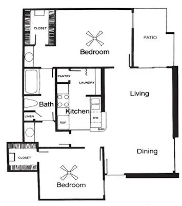 Applewood Village 2 Beds floor plan, 924 sqft