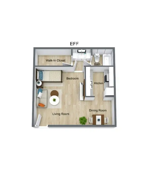 74 Lyerly Place Apartments Studio floor plan, 440 sqft
