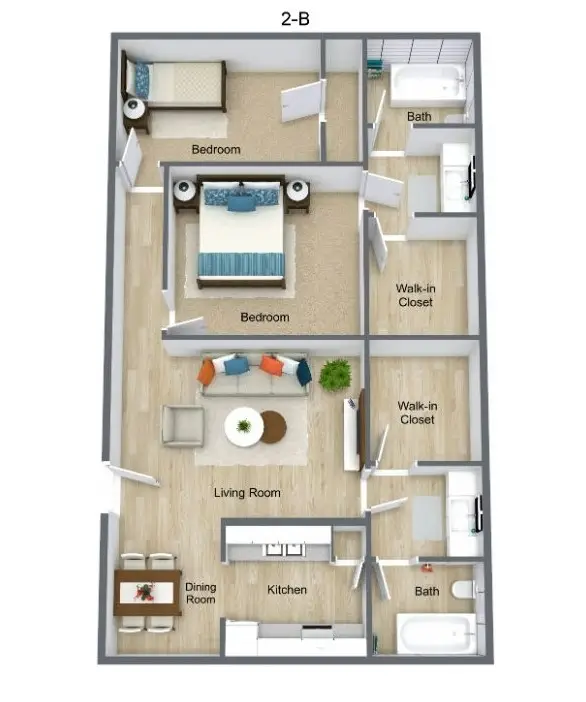74 Lyerly Place Apartments 2 Beds floor plan, 880 sqft