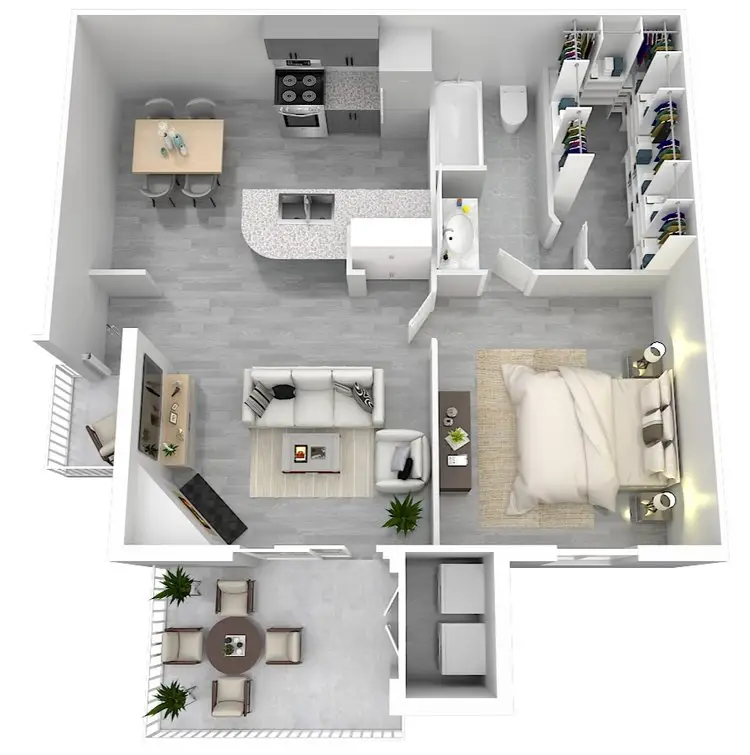Altanova Apartments 1 Bed floor plan, 594 sqft
