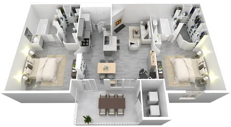 Altanova Apartments 2 Beds floor plan, 970 sqft