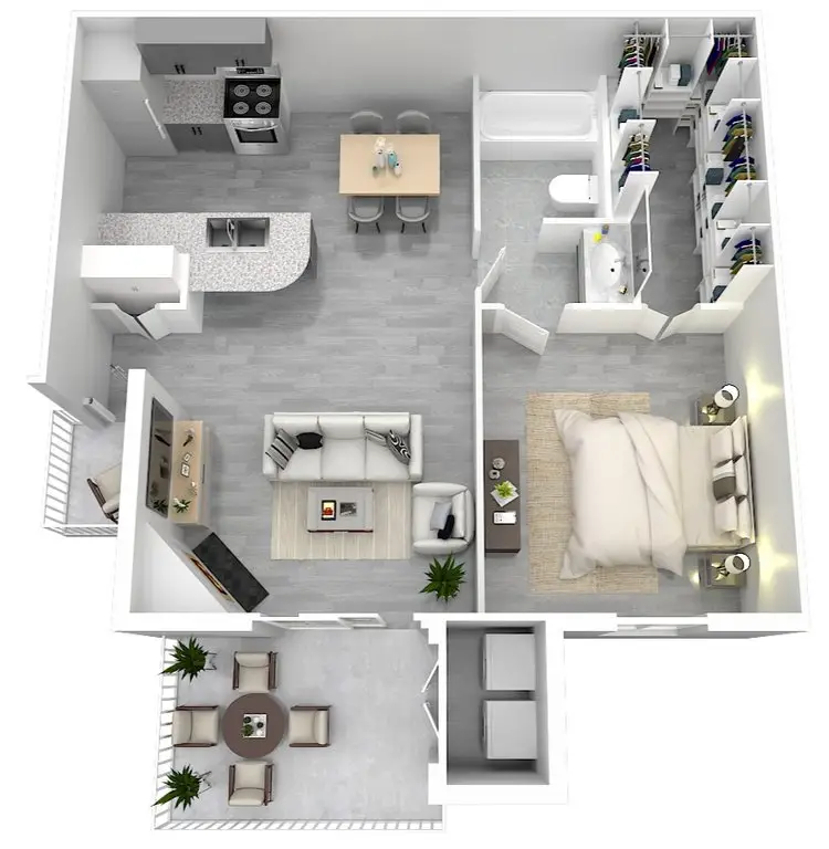 Altanova Apartments 1 Bed floor plan, 614 sqft