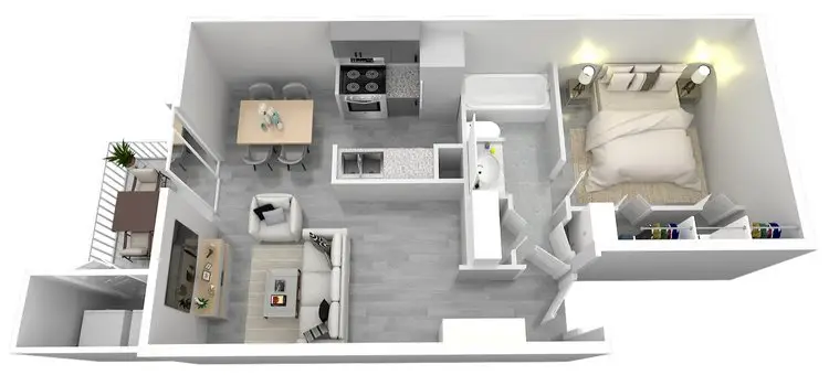 Altanova Apartments 1 Bed floor plan, 665 sqft
