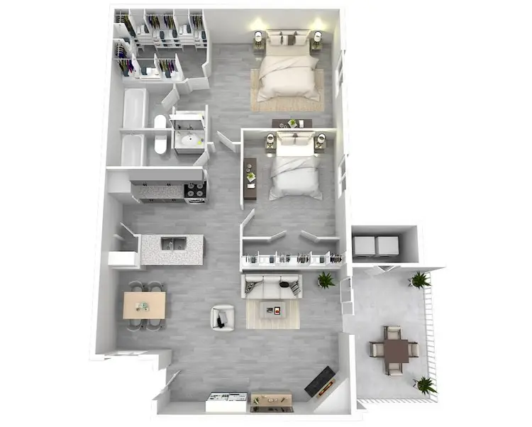 Altanova Apartments 2 Beds floor plan, 870 sqft