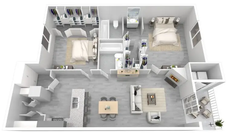 Altanova Apartments 2 Beds floor plan, 907 sqft