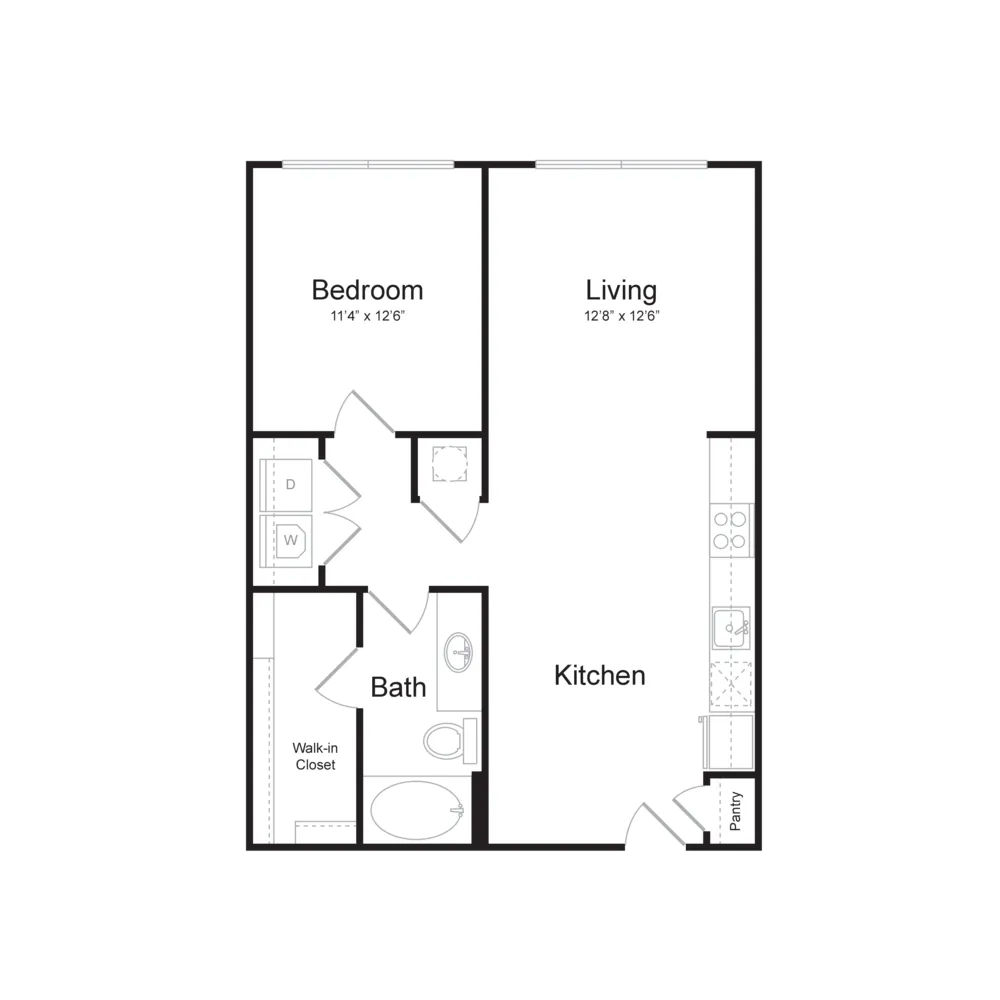 Birchway Perry Road 1 Bed floor plan, 768 sqft