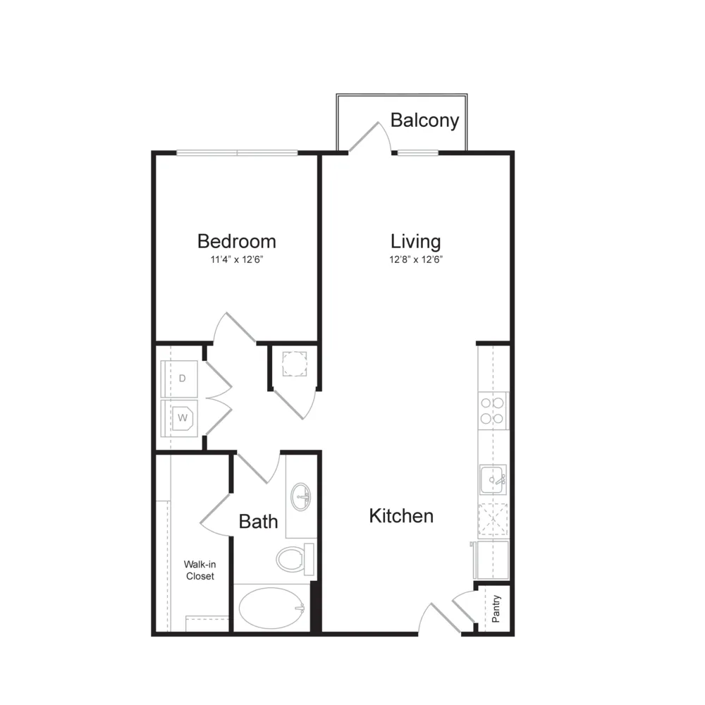 Birchway Perry Road 1 Bed floor plan, 768 sqft