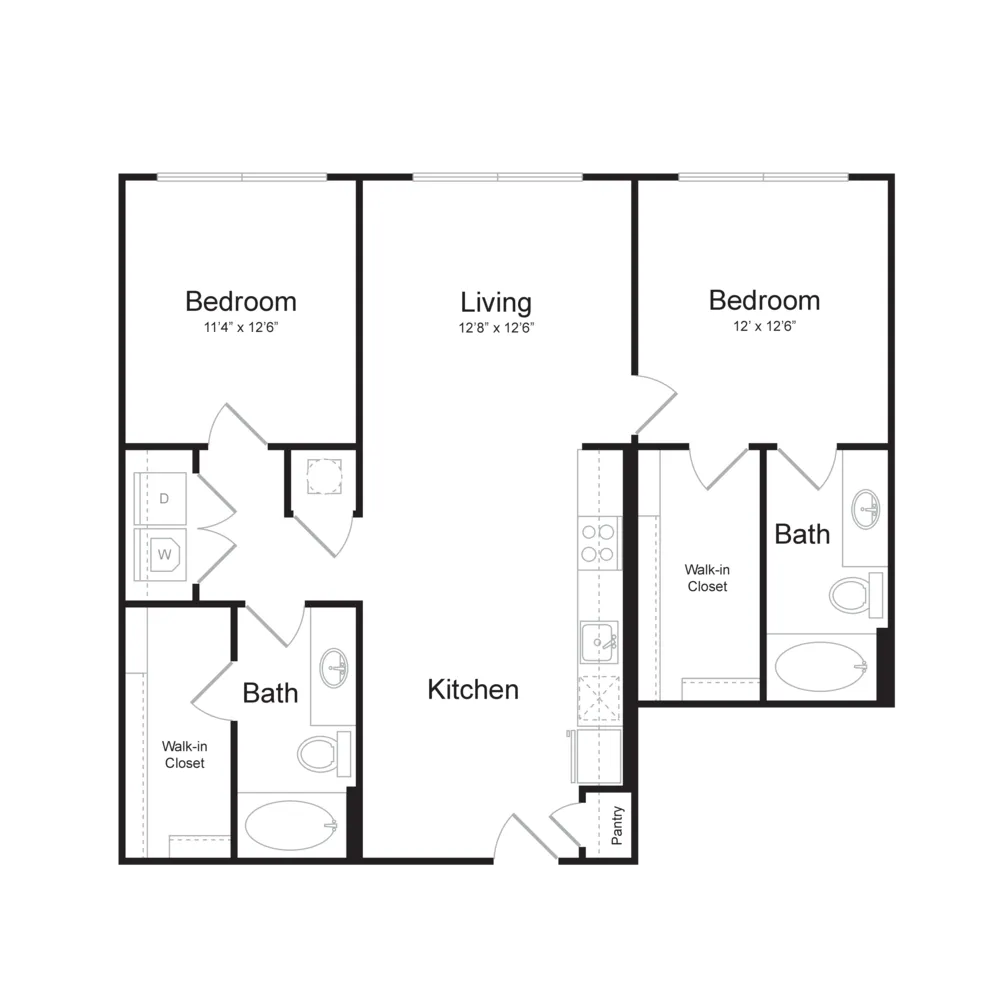 Birchway Perry Road 2 Beds floor plan, 1064 sqft