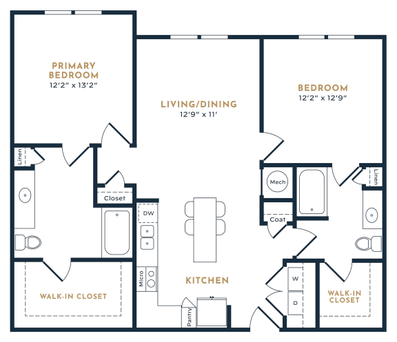 55 Fifty at Northwest Crossing 2 Beds floor plan, 1190 sqft