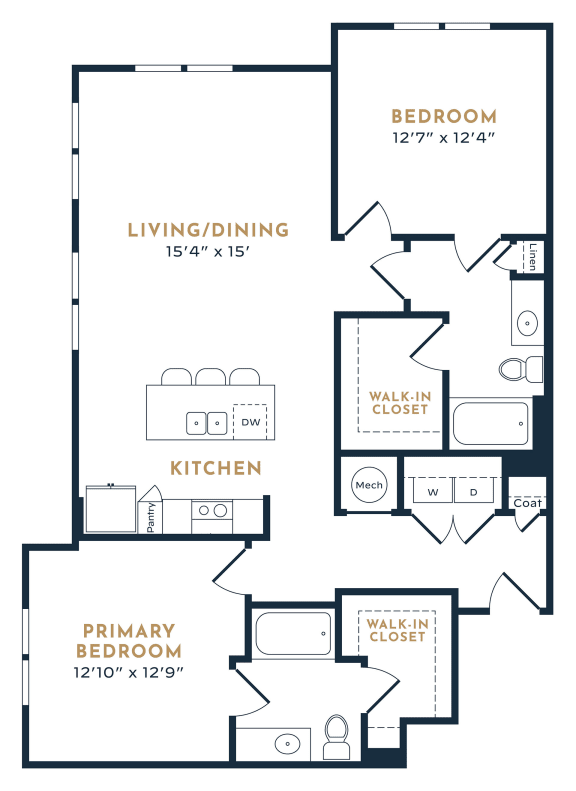 55 Fifty at Northwest Crossing 2 Beds floor plan, 1220 sqft