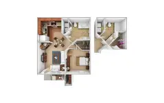 Westmount at Mason Creek 1 Bed floor plan, 650 sqft