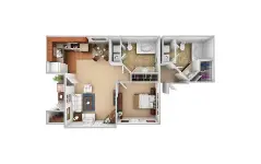 Westmount at Mason Creek 1 Bed floor plan, 663 sqft