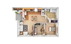 Westmount at Mason Creek 2 Beds floor plan, 750 sqft