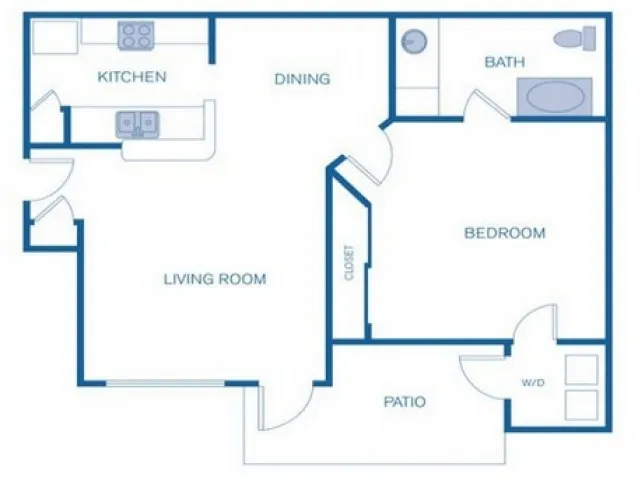 Alden Landing 1 Bed floor plan, 626 sqft