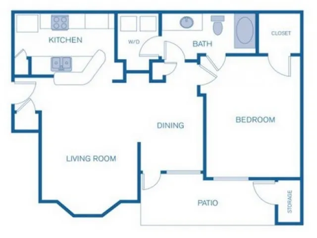 Alden Landing 1 Bed floor plan, 736 sqft