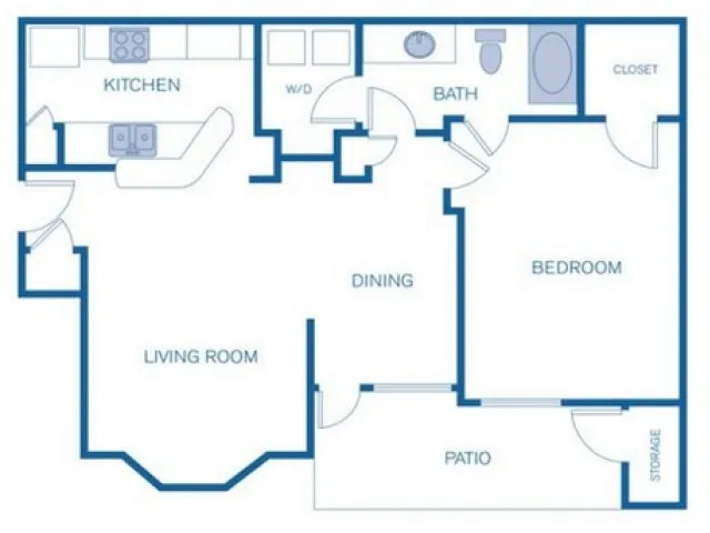 Alden Landing 1 Bed floor plan, 736 sqft