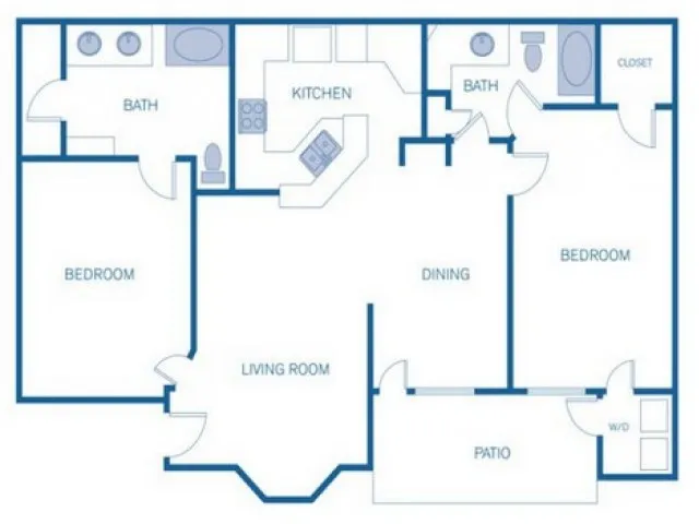 Alden Landing 2 Beds floor plan, 1047 sqft