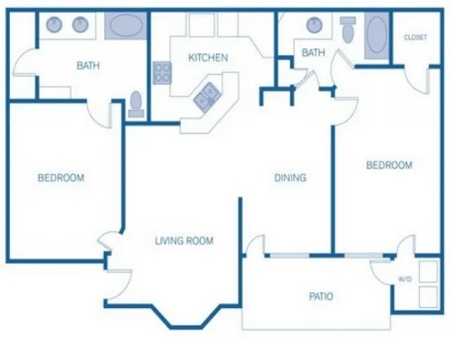 Alden Landing 2 Beds floor plan, 1047 sqft