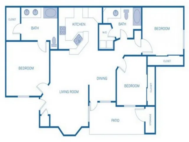 Alden Landing 3 Beds floor plan, 1220 sqft