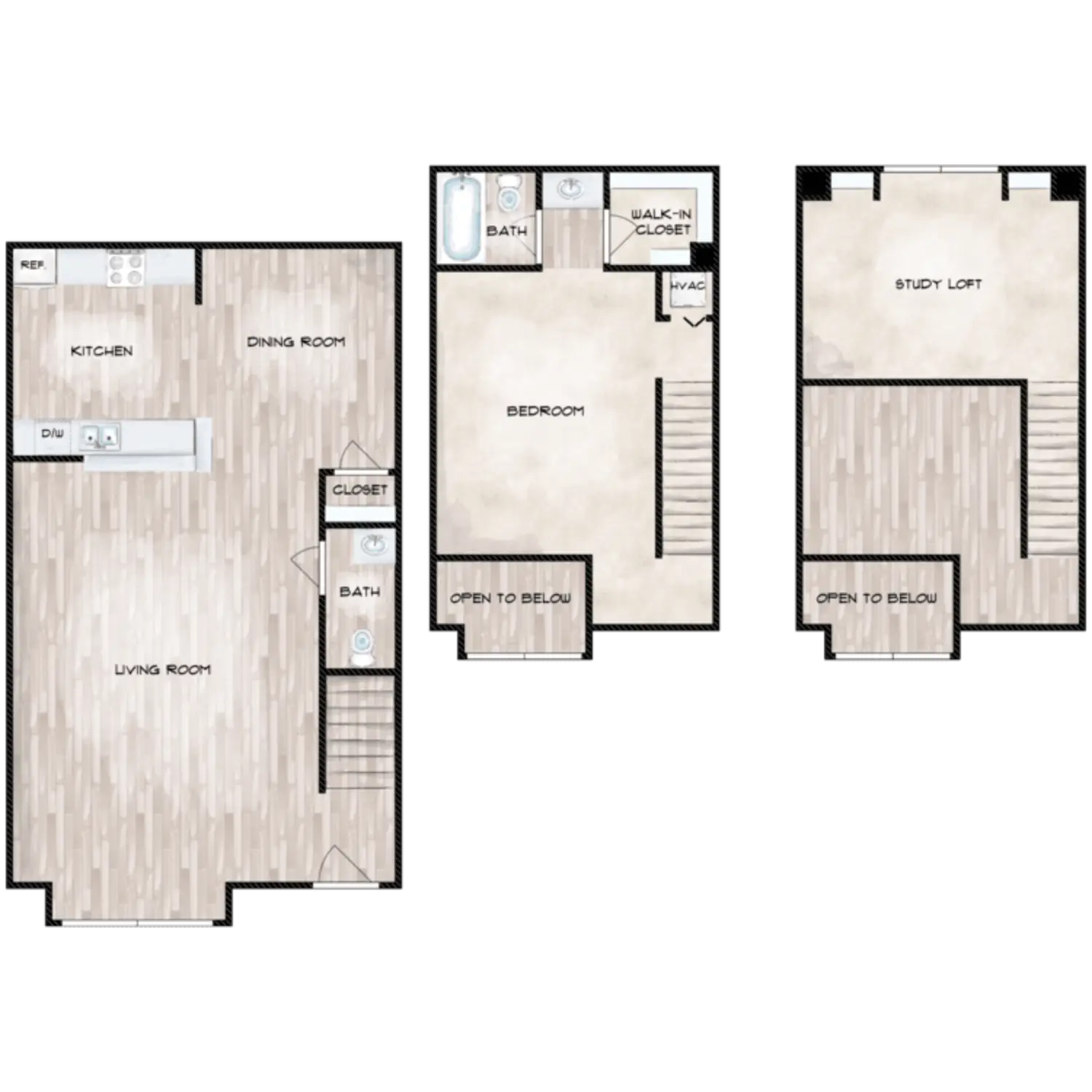 Woods On Lamonte 1 Bed floor plan, 906 sqft