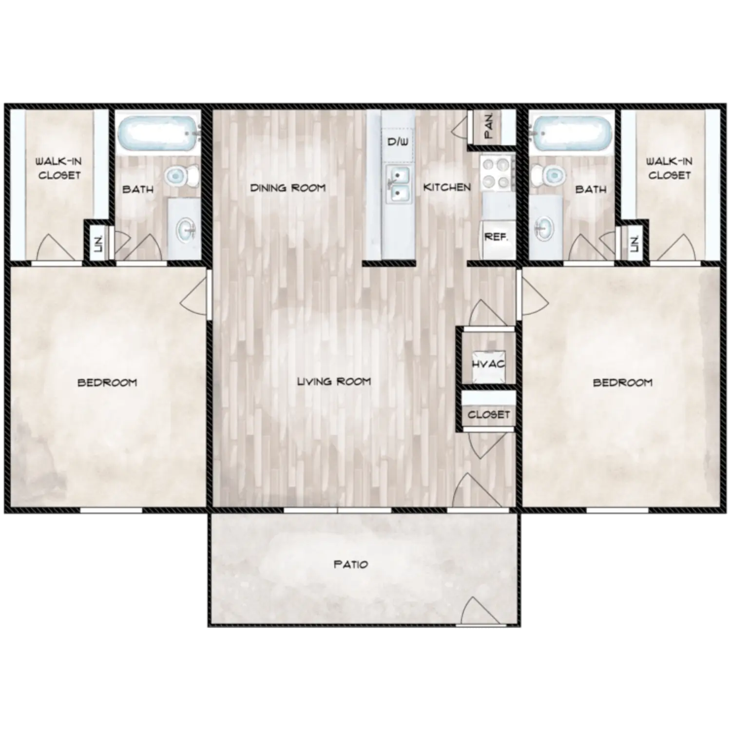 Woods On Lamonte 2 Beds floor plan, 964 sqft