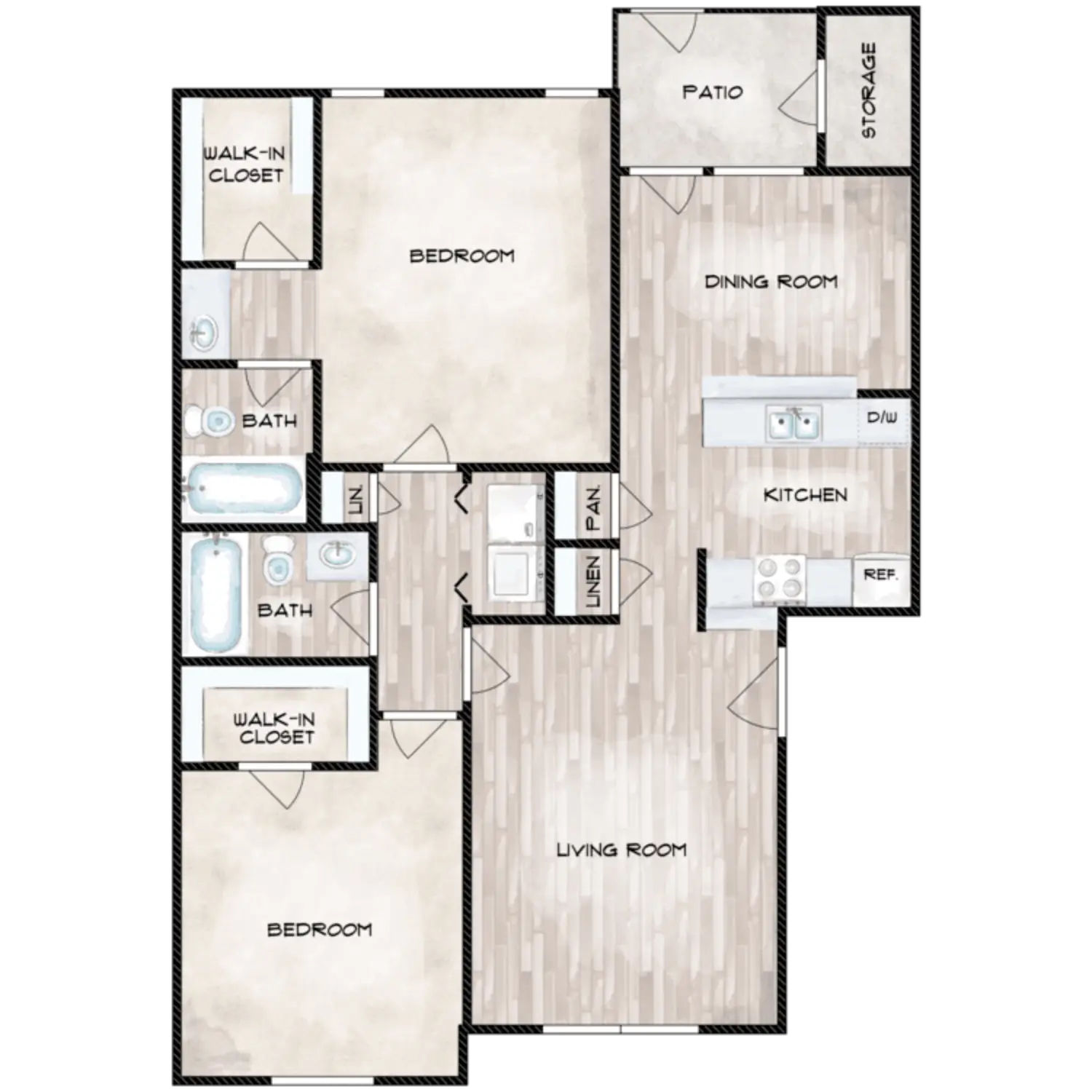 Woods On Lamonte 2 Beds floor plan, 978 sqft