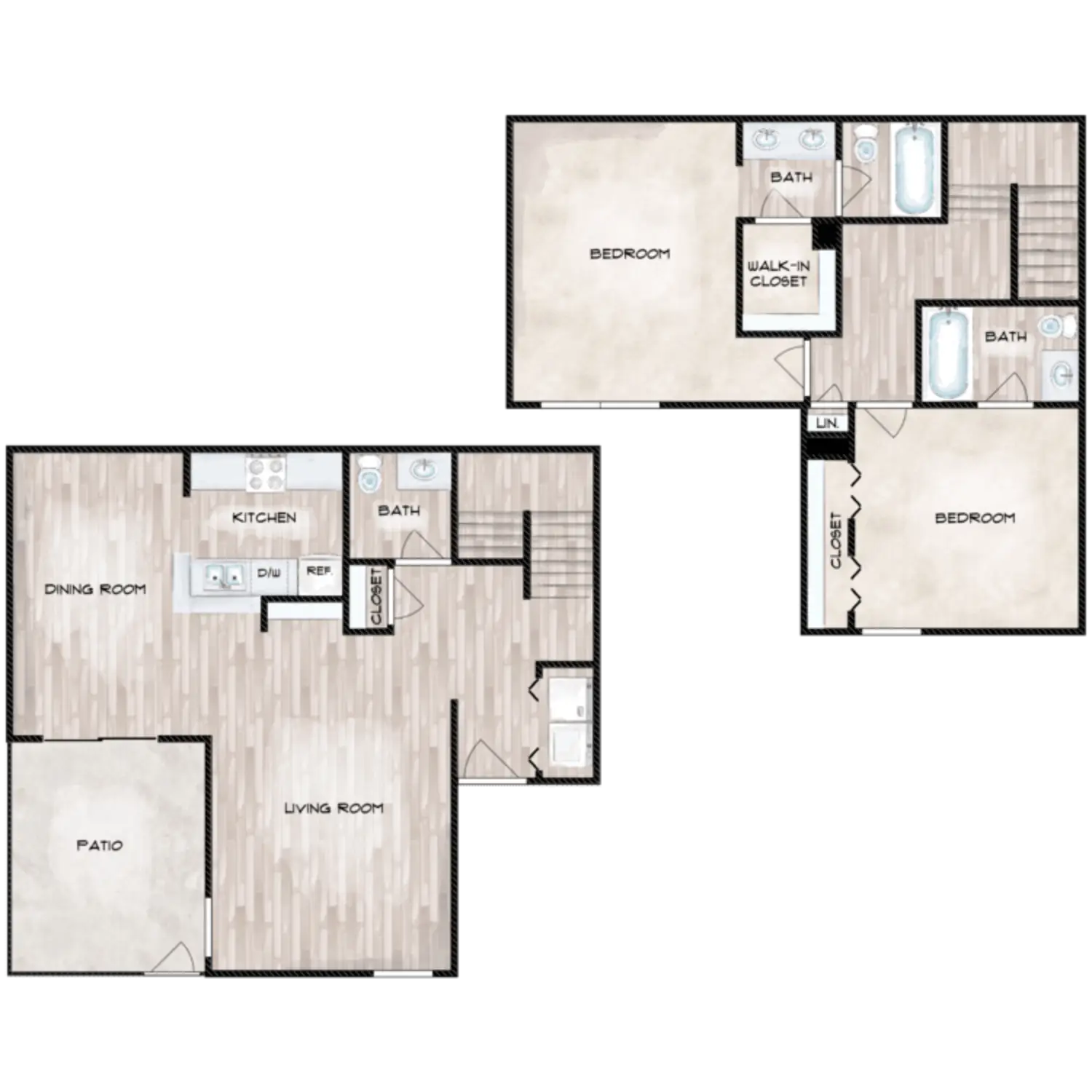 Woods On Lamonte 2 Beds floor plan, 1285 sqft