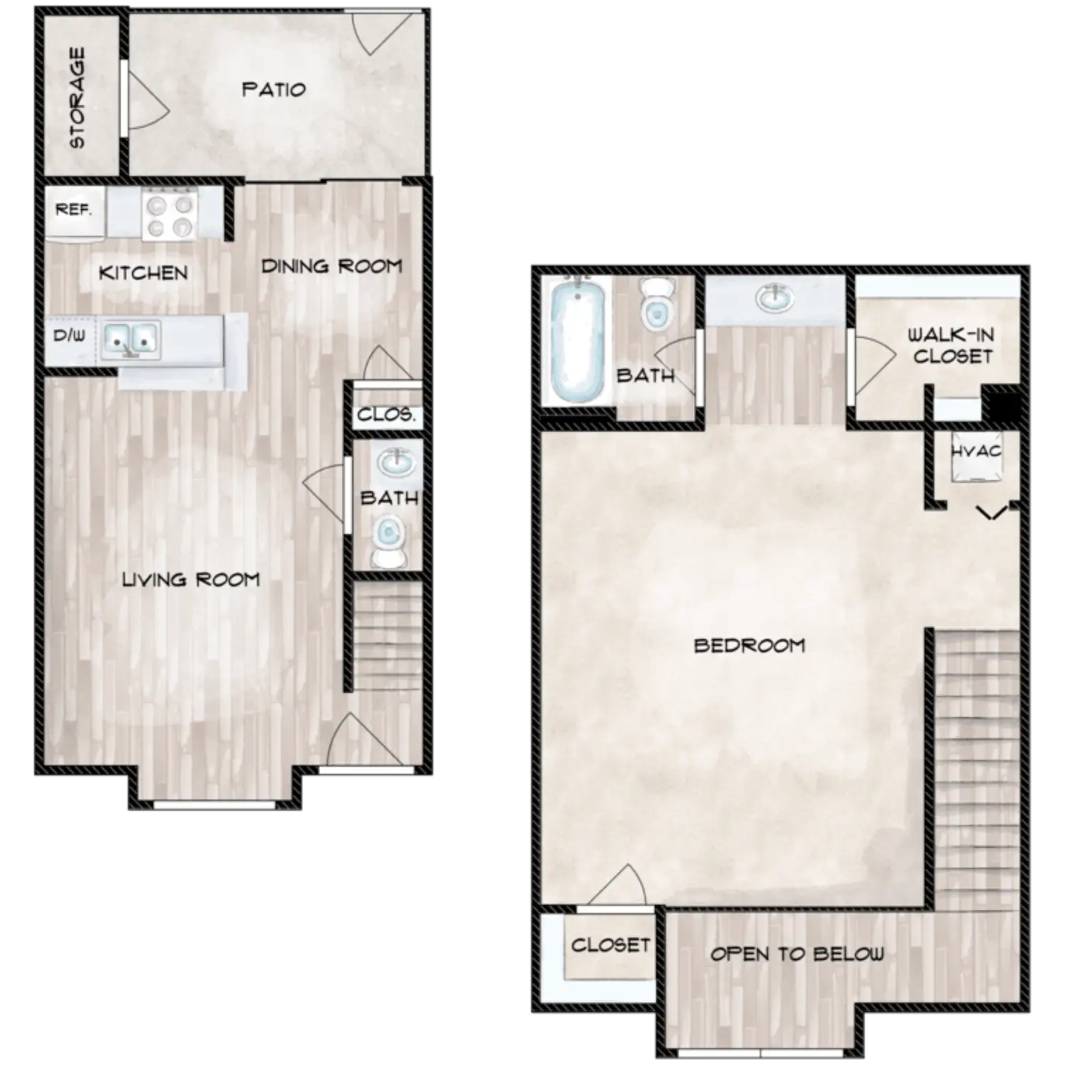 Woods On Lamonte 1 Bed floor plan, 871 sqft