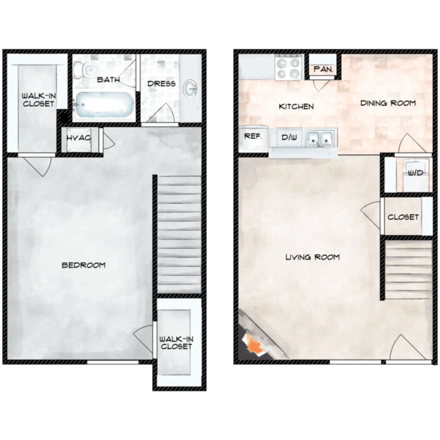 Adobe Springs Apartments 1 Bed floor plan, 810 sqft