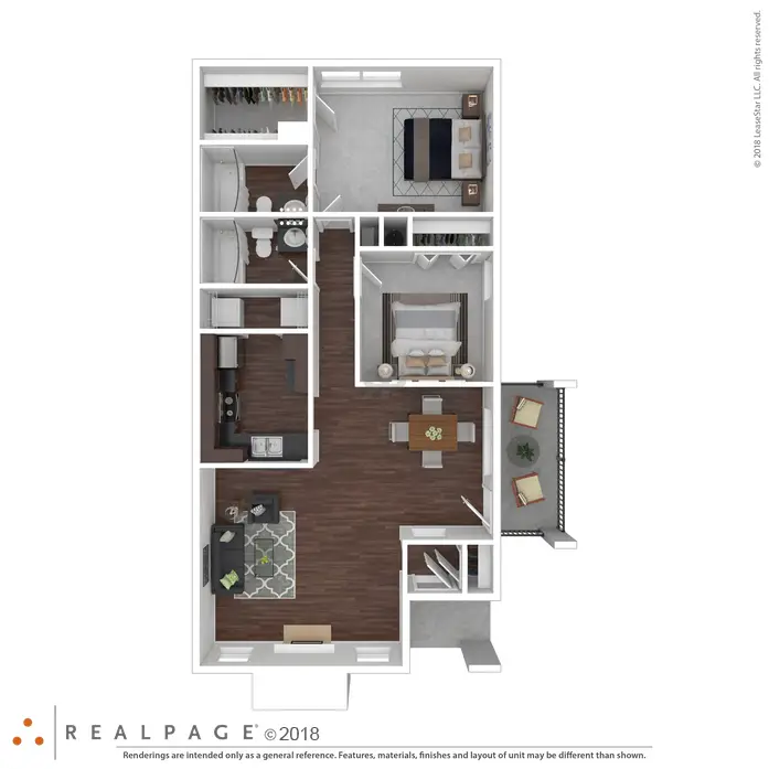 Woodwind Village 2 Beds floor plan, 1041 sqft